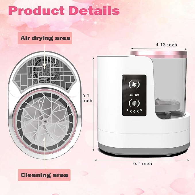 Makeup Brush Cleaner 3 in 1 Electric Makeup Brush Cleaner and Dryer Automatic Makeup Brush Cleaner Machine with Multi-Hour Drying Settings Portable Design for All Makeup Brush Types