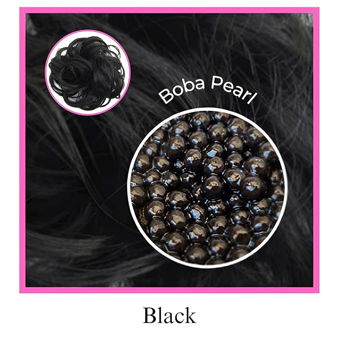 Juvabun Messy Bun Hair Piece Black ? Natural Soft Synthetic Updo Messy Bun Scrunchie Secure &amp Comfortable - Messy bun hair pieces for women