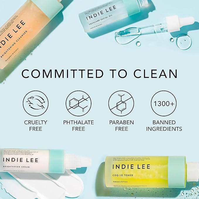 Indie Lee Brightening Facial Cleanser - Daily Hydrating Cleanser Makeup Remover &amp Exfoliating Face Mask to Brighten Firm &amp Protect Dry Skin - Clean Gentle Face Wash (4.2oz)