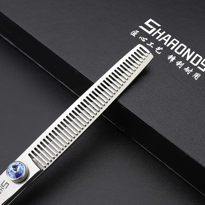 Japan 440C 5.5/6 inch Hair Professional Stylist Bearing Scissors - Salon Studio Modeling Tools - Thinning Scissors (7 inches 2 Pieces)