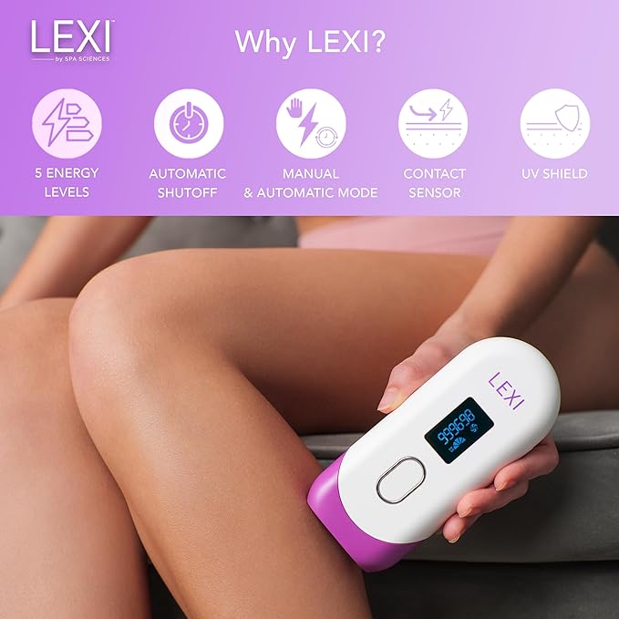 Spa Sciences - LEXI - Painless Permanent IPL Hair Removal System - FDA Cleared with 999999 flashes Auto Flash and Skin Sensor
