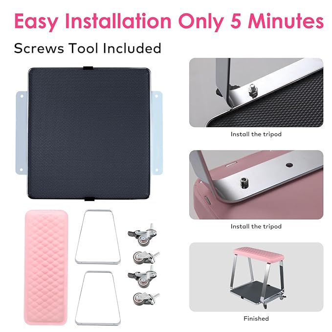 Pedicure Foot Rest for Nail Tech Nail Salon BORNBYME Update PU Leather Foot Nail Stand Rest for Pedicure Pink