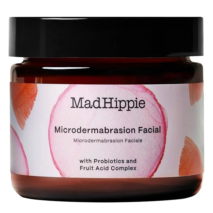 Mad Hippie MicroDermabrasion Facial - Exfoliating Face Scrub with Glycolic Acid Mandelic Acid AHA Complex &amp Hyaluronic Acid 2.1 Fl Oz