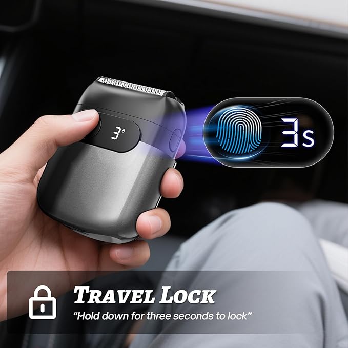 Electric Foil Shaver for Men :3D Floating Blades LED Display USB-C Fast Charge IPX8 Waterproof - Perfect for Travel &amp Smooth Shaving at Home Gray