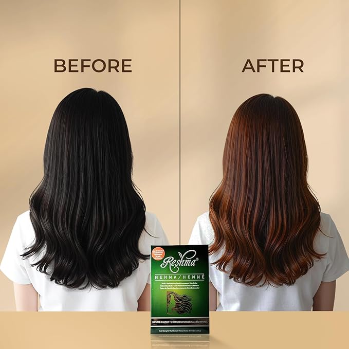 Reshma Beauty 30 Minute Henna Hair Color Infused with Organic Henna Lawsonia Inermis 100% Gray Coverage for Soft Shiny Hair Plant-Based Hair Dye?12.6 oz Pack of 12 (Chestnut)