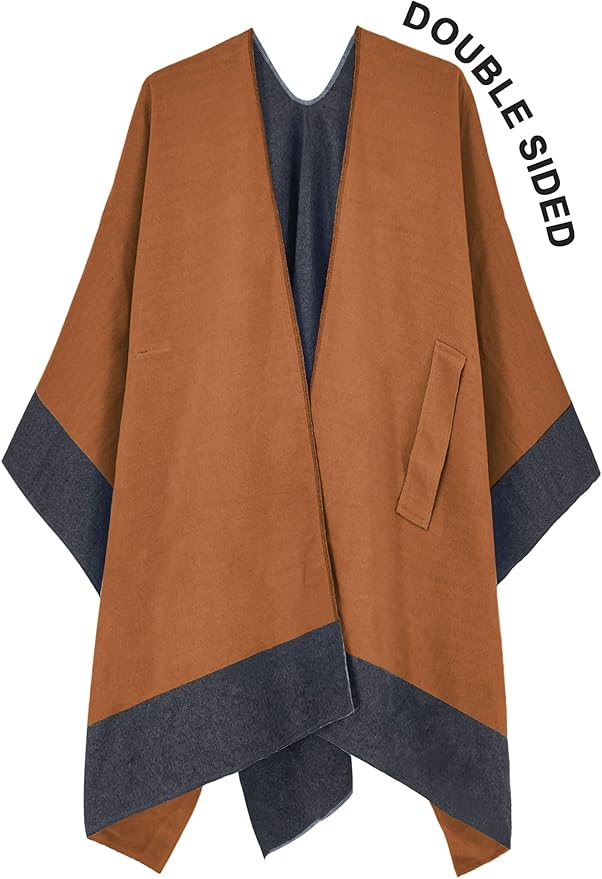 Moss Rose Women's Shawl Wrap Poncho Ruana Cape Open Front Cardigan Shawls for Fall Winter