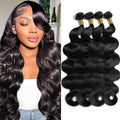 Human Hair Bundles 14 16 18 20 Inch Body Wave Bundles Human Hair Unprocessed Brazilian Virgin 4 Bundles Natural Black for Women