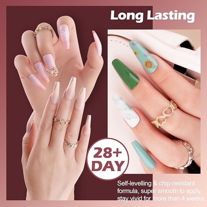 Clara Colors 32 Colors 14ml Gel Nail Polish Kit All In One Gel Polish Set with Base Matte Glossy Top Coat Tools Nails Art Decorations Salon Gel Polish Starter Kit Full Cover Natural