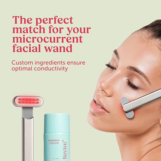 Red Light Therapy Activation Serum - Amplify Effects &amp Reduce Wrinkles with Hydrating Serum for Face - Green Tea Serum - Hydrating Face Serum Skin Care Routine - Hyaluronic Acid Serum for Face - 1