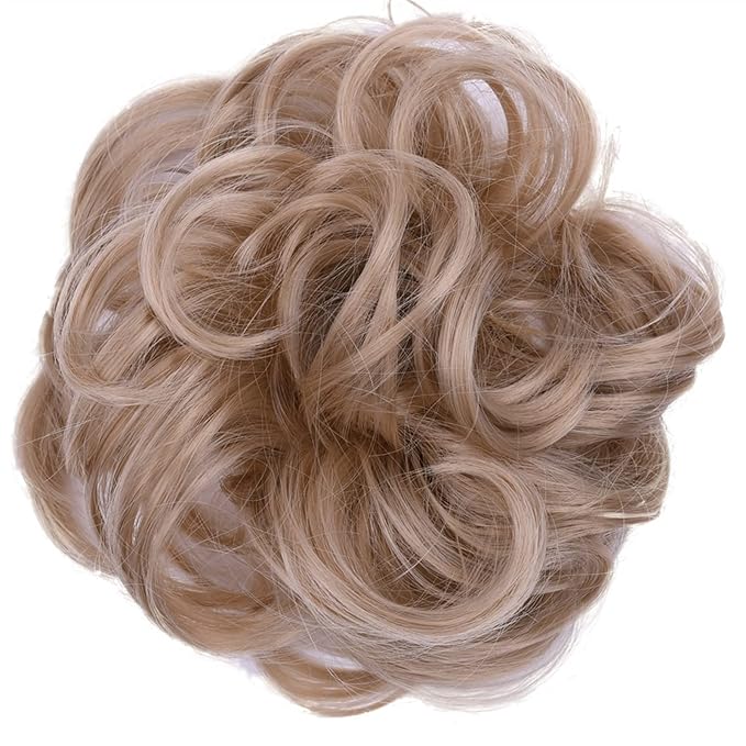 Hair Accessories 1 Pack Synthetic Donut Bun Messy Bun Hair Slices Curly Wavy Headbands Women Bun Wig Synthetic Wig Hair Extensions Hair Pieces For Women(14)