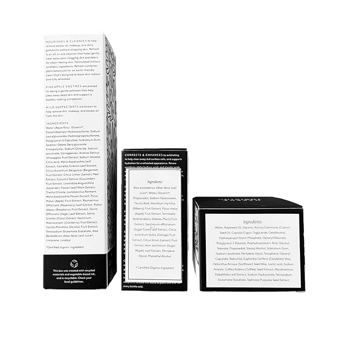 Naked &amp Thriving The Advanced Renewal Routine | Restore Ultra-Rich Night Cream (50g) + Refresh Gentle Enzyme Cleanser (120ml) + Renew Resurfacing Night Serum (30ml) (Set of 3)