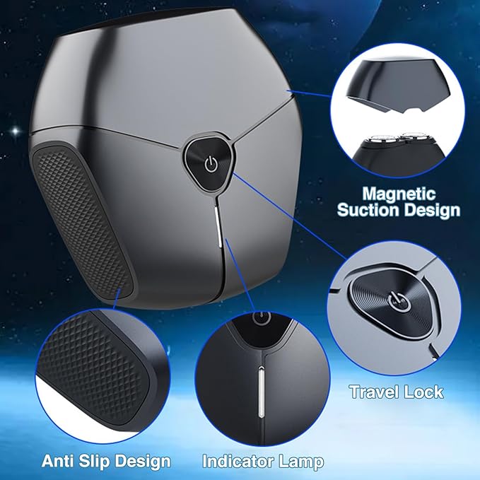Mini Electric Razor for Men Portable Wet and Dry Shaving Cordless Rechargeable Head Hair Shaver IPX6 Waterproof Floating Shaving Shavers Head with Travel Case