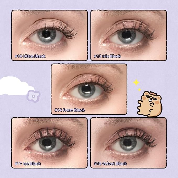 Soft Magnetic Eyelashes Kit with Applicator No.14 Frost Black BearisBug Reusable Glue-free Wispy Magnetic Lashes Cruelty-free False Lashes Waterproof Lightweight Suit for Heavy Makeup