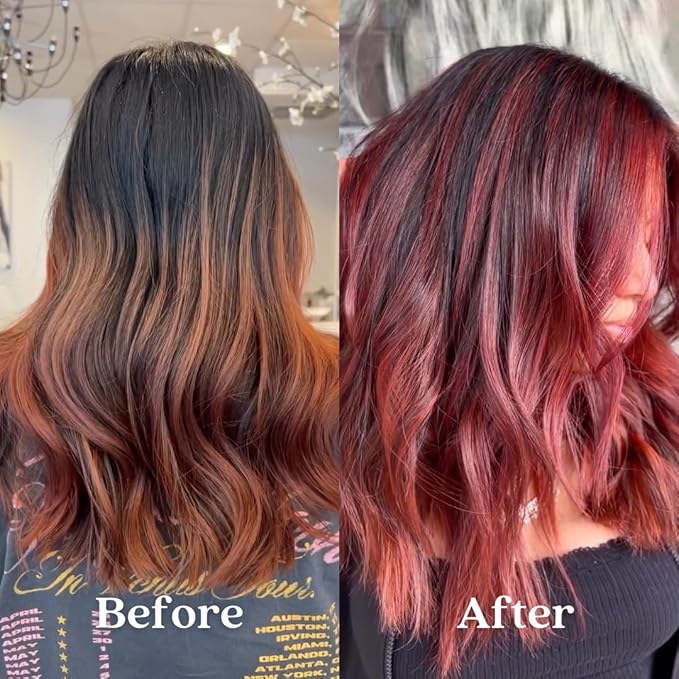 Pallure Color Pigment Refresher Mask Semi Permanent Hair Color Depositing Conditioner 8.5 Oz Fiery Red