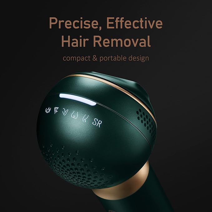 BoSidin IPL Laser Hair Removal - Bikini Laser Hair Removal for Women Hair Removal Device for Face &amp Legs Full Body Use Green