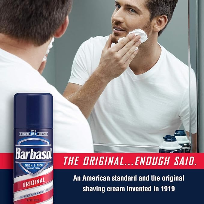 Barbasol Original Thick and Rich Shaving Cream 7 Ounce Pack of 6