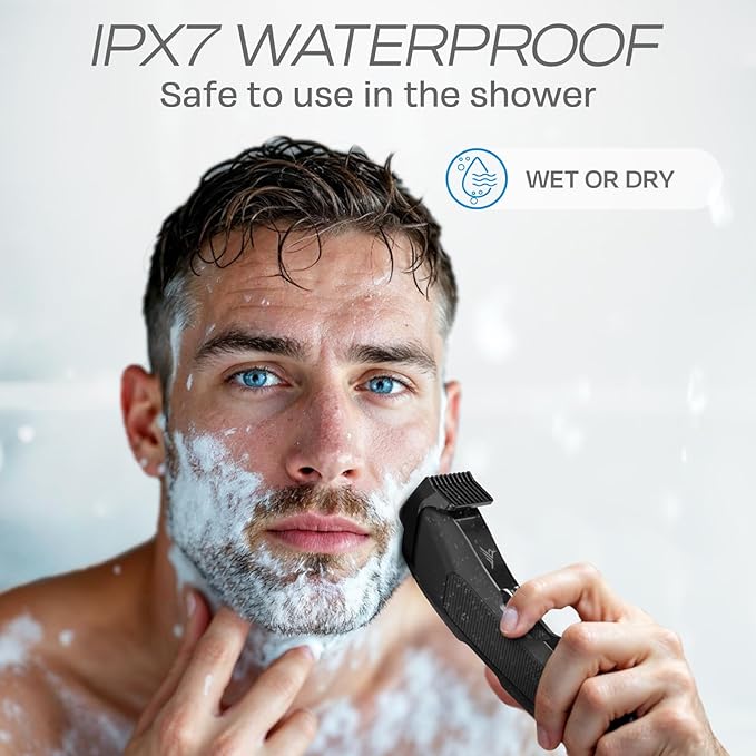 HUMMINGBIRD MK14 BeardMaster ? Premium Beard Trimmer for Men Precision Dial Adjustable 20 Length Settings Stainless Steel T-Blade Cordless USB-C Rechargeable Waterproof LED Display Travel Case