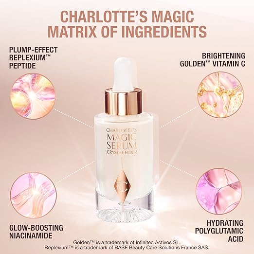 Charlotte Tilbury Magic Serum Crystal Elixir - Skincare Set Essential - Firming Peptide Serum for Face &amp Neck - Perfect for Gifting &amp Makeup Pairings