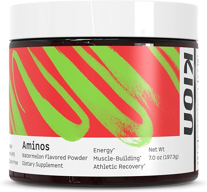 Kion Aminos Essential Amino Acids Powder - Essential Amino Acids Supplement for Muscle Recovery Essential Amino Energy EAAs Amino Acids Powder BCAA EAA BCAAs Amino Acids - 30 Servings Watermelon