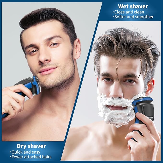 SweetLF Electric Razor for Men IPX7 Waterproof Wet &amp Dry Shaving Pop-up Trimmer Type C Rechargeable Corded &amp Cordless Father's Day Gift