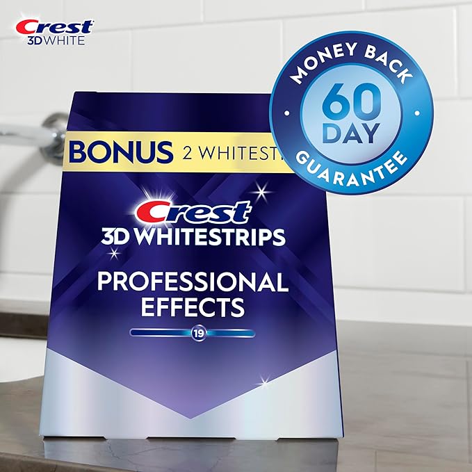 Crest 3D Whitestrips Professional Effects ? Teeth Whitening Kit 22 Treatments (20 + 2 Bonus) Each with 1 Upper/1Lower 44 Strips ? Crest 3DWhite Teeth Whitening Strips