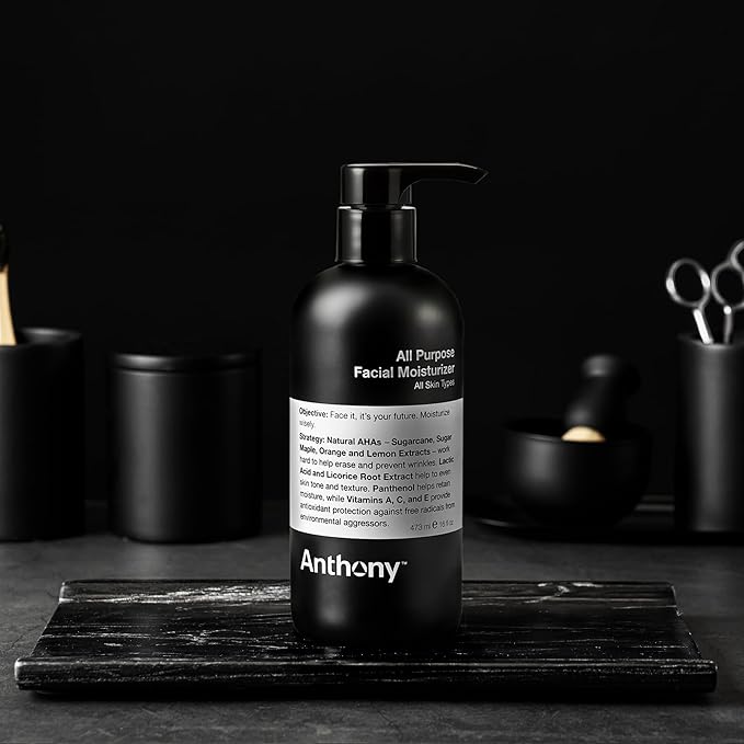 Anthony All-Purpose Facial Moisturizer ? Men?™s Hydrating Lotion for Dry Skin ? Lightweight Non-Comedogenic Anti-Aging Formula ? 16 Fl Oz