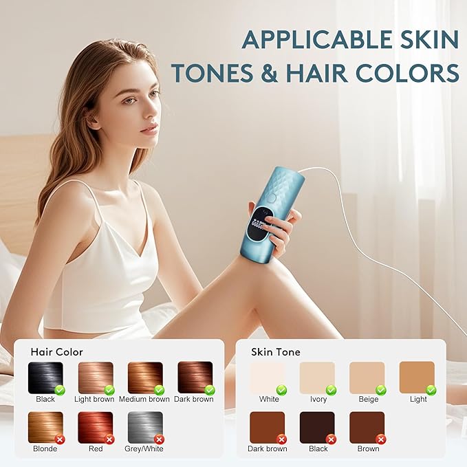 Laser Hair Removal for Women and Men - Permanent Painless Ice Cooling IPL Device Remover Machine with Shaver Goggles 999999 Flashes for Body and Face Corded