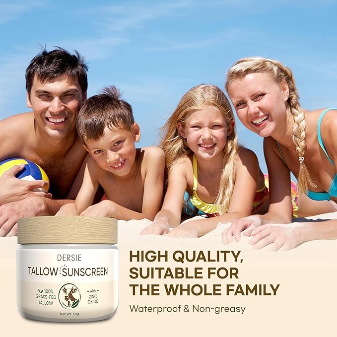 Tallow Sunscreen &amp Tallow Balm Set: 100% Grass-Fed Beef Tallow Sunscreen Balm with Zinc Oxide + Whipped Tallow Moisturizer ? Daily Sun Protection &amp Deep Hydration for Sensitive Skin Face &amp