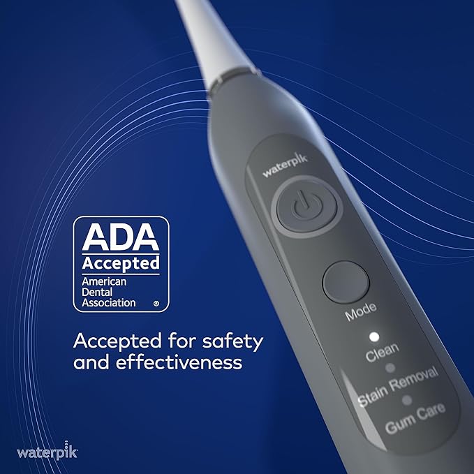 Waterpik Sensonic Sonic Electric Toothbrush Rechargeable Toothbrush for Adults with 3 Modes Travel Case USB Charger Modern Gray STW-03W027 Packaging May Vary