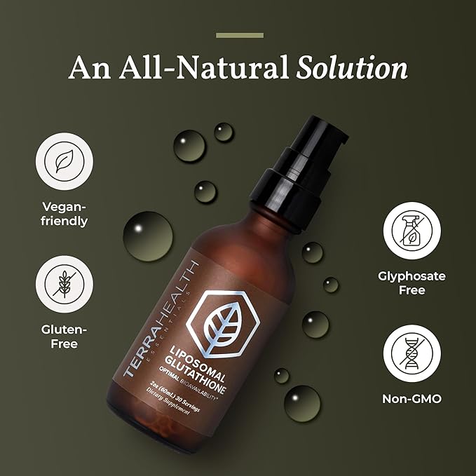 Terra Health Essentials - Liposomal Glutathione - Supports Immunity Skin Hair and Healthy Aging - Maximum Absorption Glutathione Supplements - 30 Day Supply