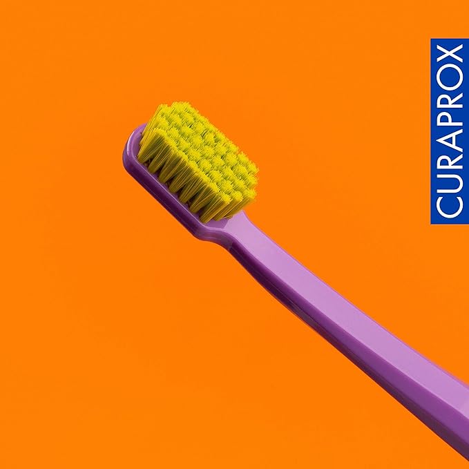 Curaprox CS 5460 Ultra-Soft Toothbrush ? Adult Tooth and Gum Care | Super Soft Curen® Bristles for Gentle Cleaning | Blue-Purple Single Pack