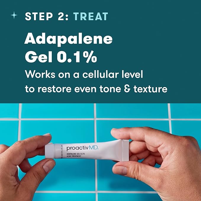 Proactiv MD 3-Step Routine Ultra-Gentle Face Cleanser 0.1% Adapalene Gel Treatment Ultra-Hydrating Moisturizer 30-Day Acne Treatment Kit