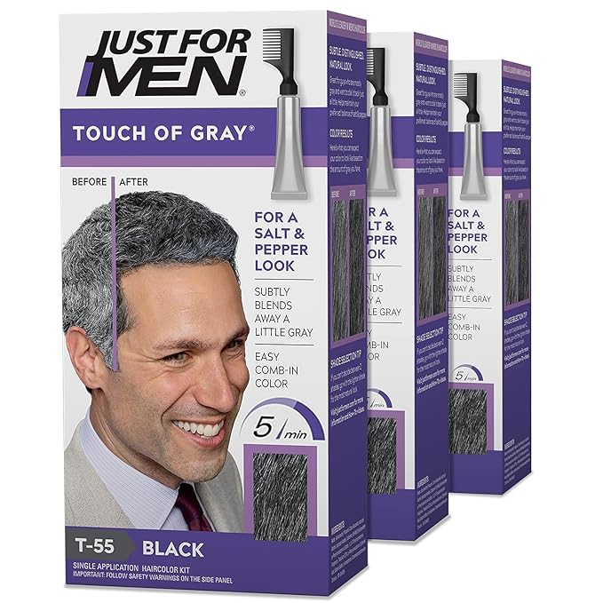 Just for Men Hair Color - Touch of Gray Black-Gray. 3 Pack