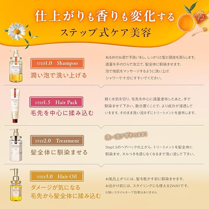 &amphoney Deep Moist Hair Oil Bulgarian Damask Rose Honey 3.4 oz (100 m)