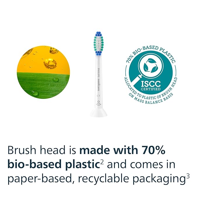 Philips Sonicare C1 SimplyClean - Genuine Replacement Electric Toothbrush Heads White 6 Pack Up to 18 Month Supply HX6016/77