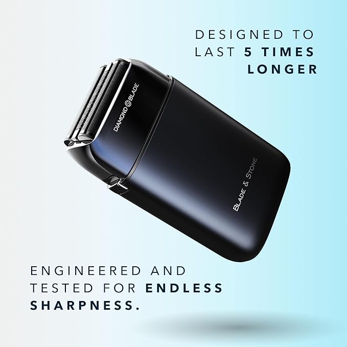 Blade &amp Stone PS501 Foil Shaver for Men ? Dual Foil Cordless Shaver with Graphene-X Blades and 8000 RPM Digital Motor ? All-Metal Rechargeable Wet and Dry Razor ? Dark Night