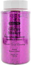 BAZIC Products Glitter Shaker 1 LB Purple Color Sparkling Powder in Large Jar for Slime Paints Crafts Nail Art Polish Skin Halloween Party 1-Pack