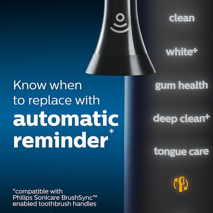 Philips Sonicare W DiamondClean - Genuine Replacement Electric Toothbrush Heads Black 2 Pack HX6062/95