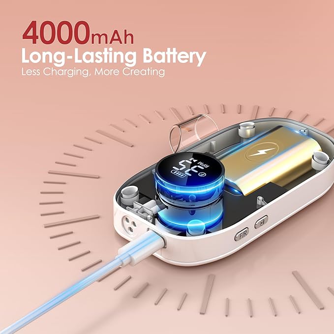 Delanie Brushless Nail Drill 35000 RPM Professional Rechargeable Portable Electric Nail File for Nail Tech Rose Gold