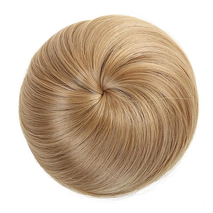 EARSHOT Hair Buns Hair Piece Synthetic Barrette Donut Bun with Drawstring Hair Comb Straight Hair Bun Extension Headband Wig for Women Hair Accessories For Girls (Color : 588-06)
