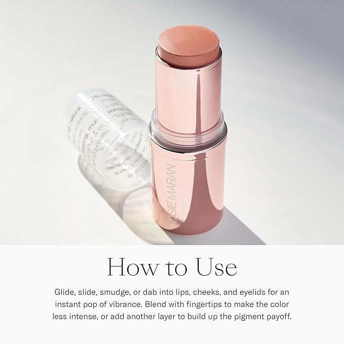 Josie Maran Color Stick &amp Lip Gloss Makeup Set - Argan Oil-Based Makeup Balm for Lips Cheeks &amp Eyes + Hyaluronic Acid Infused Plumping Lip Gloss (2 Piece Set)