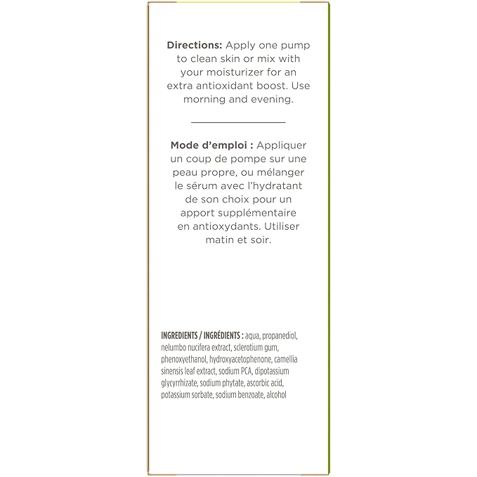 Burt's Bees Green Tea Face Serum Protects &amp Improves Skin Tone with Antioxidant Rich Green Tea &amp Lotus Naturally Brightening &amp Firming Lightweight - Antioxidant Booster Serum (1 oz)