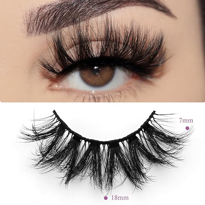 Wholesale Lashes 3D Faux Mink Eyelash Bulk 18mm Handmade Reusable Eye Lash Dramatic Fluffy False Lash with Glitter Portable Packing (Flufy 30 pairs - SA07)