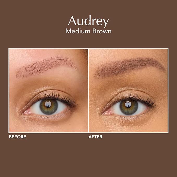Thrive Causemetics Infinity Waterproof Eyebrow Pencil Retractable Brow Pencil with Hyaluronic Acid Shea Butter Dual Ended Eyebrow Brush Spoolie Fine Tip Vegan Cruelty Free Audrey (Medium Brown)