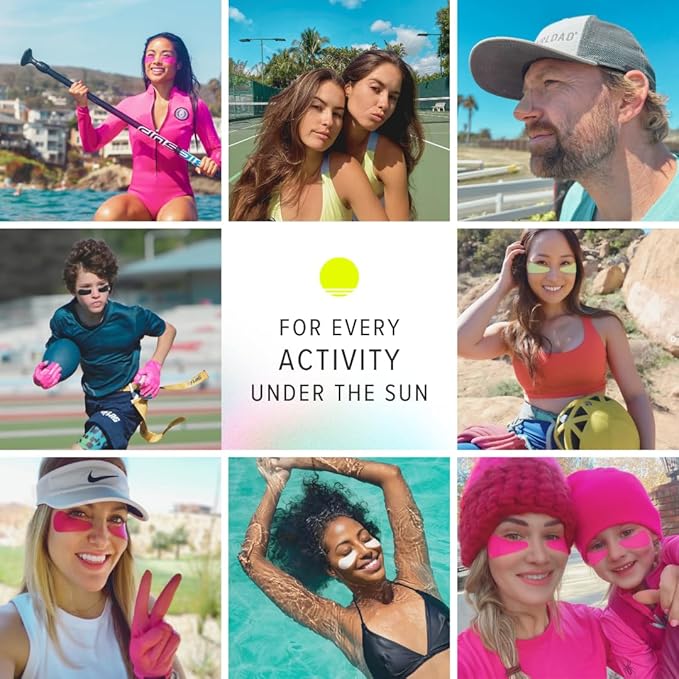 Sun Patch Reusable Forehead and Neck Sunblock Patches - 100% Silicone Sunscreen for UV Protection Face Stickers With UPF 50 - 1 Pack/2 Patches Sunkiss (Nude) for Golf Surf Swim Ski
