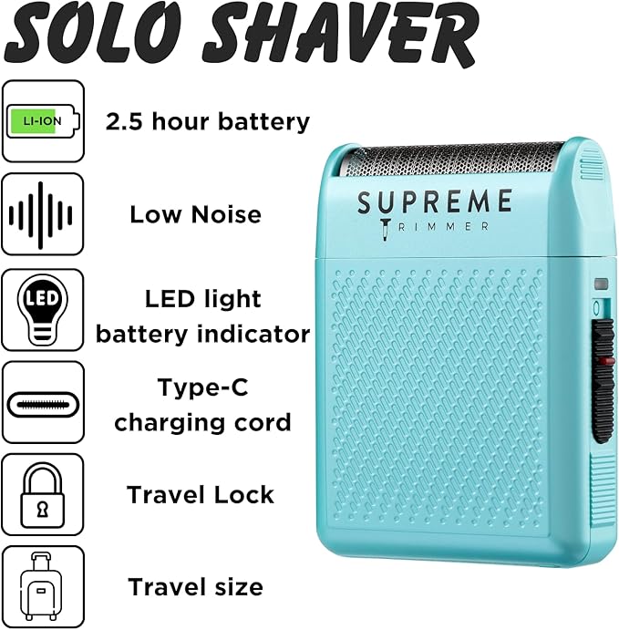 Supreme Trimmer Solo Single Foil Shaver for Pocket | 150 Min Runtime Cordless use Powerful USB-C Mini Travel Razor for Professional &amp Home use | STF101