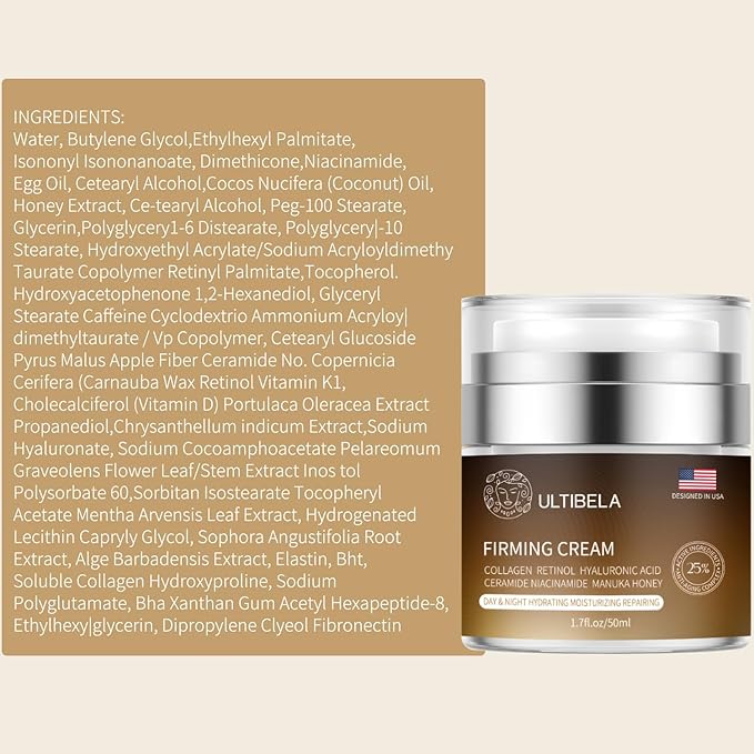 Tighten and Lift Neck Cream Deep Hydration Neck Firming Cream with Retinol Collagen &amp Honey Anti-Aging &amp Wrinkle Moisturizer for Face Neck &amp D?collet? Women &amp Men 1.7 Fl Oz