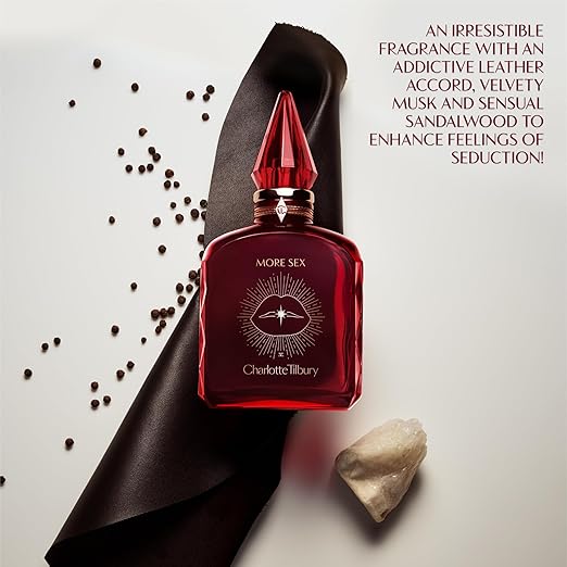 Charlotte Tilbury More Sex Eau De Parfum - Pheromone Enhancing Sandalwood Perfume with Naturally-Derived Oils - Long-Lasting Scent with Notes of Black Pepper Velvety Musk &amp Ambery Wood