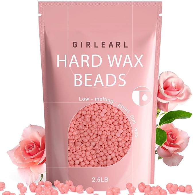 Hard Wax Beads for Hair Removal 2.5lb Rose Oil Infused Brazilian Bikini Wax for Women Men Sensitive Skin Full Body Legs Face Underarms Waxing Beads