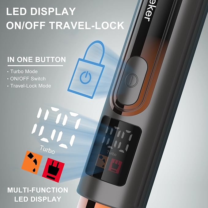 Hatteker Upgraded Mens Electric Back Shaver Body Grooming kit Body Trimmer FacialArmChin Beard Trimmer Cordless Hair Clipper with Adjustable Extension Handel Waterproof LED Display